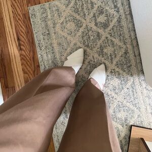 Tan wide leg trousers